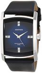 Armitron Men's 204604DBSVBK Dress Swarovski Crystal Accented Silver-Tone Black Leather Strap Watch