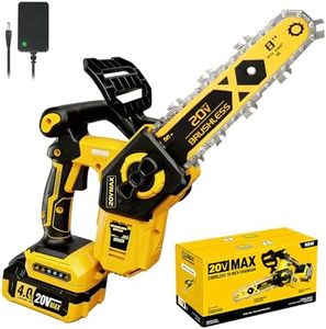 8 Inch Cordless Chainsaw for DEWALT 20V MAX Battery, 1000W Brushless Handheld Chainsaw with 4.0Ah Battery, Battery Powered Electric Chain Saw for Wood Cutting, Battery & Charger Included