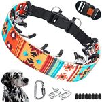 No Pull Dog Collar, Anti Pull Collars for Small Medium Large Dogs, Dog Training Collar with Printed Nylon Cover, Walking Collar with Carabiner and Adjustable Stainless Steel Links (Orange, Medium,3.0mm19.7in,Neck 14-18in)