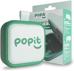 POP IT Pastillero Pequeño Sin BPA - 4 Grandes Divisiones - Para Cápsulas y Gominolas - Pastillero viaje Ligero, Resistente, Apertura Fácil - Ideal como Pastillero Semanal 3 Tomas o Pastillero Diario