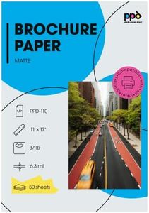 PPD Inkjet Matte Double Sided Ultra Smooth Photo Quality Brochure Flyer Paper 11x17'' 35lbs. 130gsm 6.3mil x 50 sheets (PPD110-50)