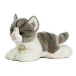 Aurora MiYoni, Tabby Cat 8 Inches, 10813, Grey and White, Soft Toy for Children