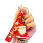 G.FIDEL PACK OF 2 Christmas Keychain Cute Santa Claus Pendant Metal Keychain Christmas Ornament Key Ring (MULTICOLOUR)