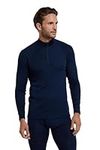 Mountain Warehouse Merino Mens Long Sleeved Thermal Baselayer Top - Lightweight, Breathable & Quick Wicking Jumper with Half Zip - for Walking & Hiking Navy M