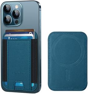 HiWe for MagSafe Wallet, Strongest Magnetic Wallet for iPhone 16/15/14/13/12 Series, 7 Cards Holder, Magnetic Phone Wallet, Leather Minimalist Slim RFID Wallet, 1 Slot, Dark Blue & Black