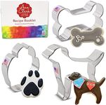 Dog Cookie Cutters 3-Pc Set Made in USA by Ann Clark, Labrador Dog, Paw Print, Dog Bone