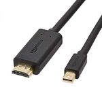 Amazon Basics HDMI to Mini DisplayPort Display Cable, 1080p, Gold-Plated Plugs, 1.83 m, Black