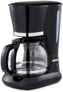 GEEPAS 1.5L Filter Coffee Machine | 800W Coffee Maker for Instant Coffee, Espresso, Macchiato & More | Boil-Dry Protection, Anti-Drip Function, Automatic Turn-Off Feature, Black