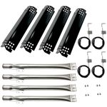 Direct Store 4pcs Burner, 4pcs Heat Plate, 4pcs Igniter Kit - Replacement for Nexgrill 720-0830H, Heavy Duty Stainless Steel, Black, Rectangular