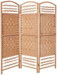 Oriental Furniture 4-Feet Tall Fiber Weave Room Divider, Natural 3 Panel