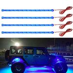 EverBright Blue Led Strip Lights for Cars, 30CM 5050 12-SMD Waterproof Car Underglow Lights Motorcycles Golf Cart Boat Decoration Led Interior Exterior Lights Strip,DC-12V ,Pack of 4