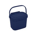 Addis Everyday Kitchen Food Waste Compost Caddy Bin, 4.5 Litre, Made from Recycled Plastic Eco Blue