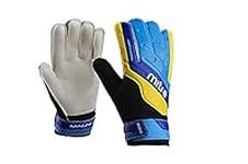 Mitre Magnetite Junior Goalkeeper Gloves, Be Football Match Ready, Extra Comfort, Juniors, Black/Blue/Yellow, 5