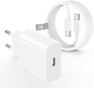 Cargador USB C Enchufe para iPhone 16/16 Plus/16 Pro/16 Pro Max/15 Plus/15 Pro/15 Pro MAX, iPad Pro, iPad Air, iPad Mini, Cargador Rapido 30W con Cable de Carga 2M Tipo C para C, Cabezal de Adaptador
