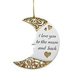 BANBERRY DESIGNS Moon Ornament - I Love You to The Moon and Back Heart Design - New Baby Ornament - Love Christmas Ornament - 3 Pack