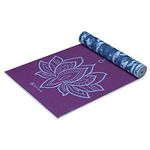 Gaiam Yoga Mat Premium Print Reversible Extra Thick Non Slip Exercise & Fitness Mat for All Types of Yoga, Pilates & Floor Workouts, Purple Lotus, 68 inchL x 24 inchW x 6mm Thick