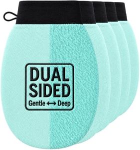 Korean Exfoliating Glove for Shower – Deep Body Scrubber & Face Exfoliator – Shower Gloves – Tan Remover Washcloth, Smooth Skin & Body Exfoliating Mitt – Loofah Wash Cloth Alternative (Pack of 5)