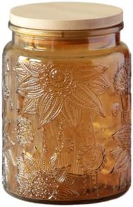 ANSQU Vintage Glass Jar, 23.7 FL OZ Glass Jar with Lid, Colored Mason Jar for Kitchen Pantry, Glass Food Storage Jar for Coffee, Tea, Candy, Cookie, Sugar Container (Yellow, 1 Pack)