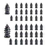 40 Pcs SAM New Tire Repair Nails Black Tire Repair Rubber Screws Soft Rubber Screw Fast Tool Self-Service Tire Repair Nail for Car Motorcycle, Also Compatible With C-ayman