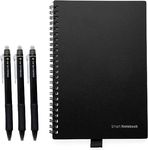 Reusable & Erasable Smart Notebook, 8.5" x 5.8", 100 Pages Eco-Frienldy Waterproof Notebook with 3 Erasable Pens