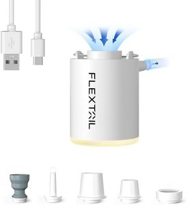 FLEXTAILGEAR Tiny Pump 2024, Portable Air Pump - Compact and USB Rechargeable Air Pump for Outdoor Adventures, Perfect for Sleeping Pads, Swim Rings, Air Pillows, and Mattresses (White)