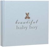 Widdop New Baby 50 6'x4' Photo Album with Silver Teddy Attachment - Beautiful Baby Boy