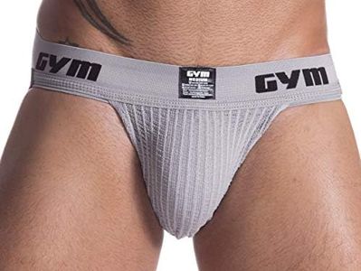 GYM Men's Workout Jockstrap with 2" Waistband (Grey, X-Large, 1-Pack)