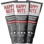 HAPPY NUTS Comfort Cream Deodorant For Men: Anti-Chafing Sweat Defense, Odor Control, Aluminum-Free Mens Deodorant & Hygiene Products for Men's Private Parts 3.4 oz.(3 Pack, Unscented)