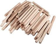 sourcing map 0.39"x3.94"(10x100mm) Wooden Dowel Pin Wood Kiln Dried Fluted Beveled Hardwood 50pcs