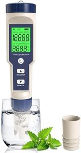 Real Instruments Water Quality Tester, 5 in 1 Function Water Quality Testing Meter PH Salinity TDS EC Tester With Backlight For Aquaculture, Drinking Water, Pool