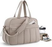 BAGSMART Duffle Bag for Travel, Lightweight Carry on Weekender Duffel with TSA Toiletry Bag, Water Resistant Overnight Travel, Camel