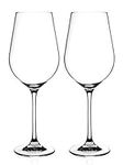 DIAMANTE Red Wine Glasses Pair - ‘Auris’ Collection Undecorated Crystal - Set of 2