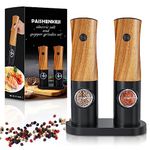 Electric Pepper Grinder Salt Mill: - Salt and Pepper Grinder with Ceramic Grind Portable Button Switch Battery Powered Salt Pepper Grinders Set Adjustable Coarseness Seasoning Mill