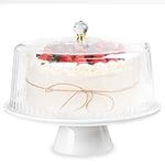 12.5" Cake Stand with Lid, Ceramic 