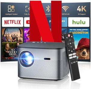 Projector【Netflix Official & 35000LM】 Projector 4K Android 13.0 Auto Focus/Keystone, Smart Video Projector with WiFi6 and Two-Way Bluetooth5.2, Full HD 1080P for Home Theater/Outdoor/Gifts