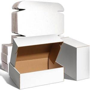 PACKKA 9x6x2 inches Shipping Boxes Set of 50, White Corrugated Cardboard Boxes Literature Mailer Boxes Gift Boxes Small Boxes for Shipping Wrapping Mailing Packaging Small Business