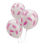 25 Baby Shower Party Pink Footprint Latex Balloons 11" by OTC [Toy]