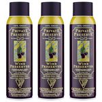 Private Preserve Wine Preservation System | 100% Green Gas Based | Suitable For All Wine, Port, Sake, Cognac, Whiskey, Fine Oil & Vinegar (Pack of 3)