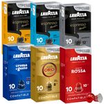 Lavazza Aluminum Espresso Capsules Compatible with Nespresso Original Machines Variety Pack (Pack of 60) ,Value Pack, Blended and roasted in Italy, 6 Packs of 10 single serve Nespresso pods