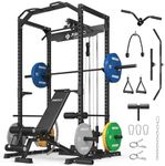 Mikolo Power Cage, Power Rack with LAT Pull Down System and Leg Hold-Down, 1200 Pounds Capacity Workout Cage with Pulley Sytem for Home Gym (B230CPHGP)