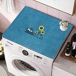 Washer and Dryer Covers Washing Machine Top Cover Dust-Proof Washer And Dryer Top Covers Anti-Slip Fridge Dust Cover 24In x 33In /60cm x 85cm fits microwave - Pine Green