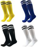 4 Pairs Kids Youth Soccer Socks Bre