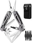 Gift for Him, BIBURY Multitool Pliers,Titanium 21-in-1 Multi-Purpose Pocket Knife Pliers Kit, 420 Durable Stainless Steel Multi-Plier Multi-Tool for Survival, Camping, Hunting, Fishing and Hiking