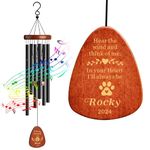 Personalised Dog Memorial Gifts Pet Memorial Wind Chimes Custom Pet Bereavement Gifts 25.5 Inch Wind Chimes for Garden Outdoor Patio Windchimes for Loss of Dog Cat(Design 2, Black)