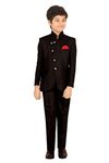 Z&G Trends Boy's Regular Fit Bandhgala Suit (JP01_Black_3-4 Years)