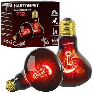 HARTOMPET 75W Infrared Basking Spot Light Bulbs for Reptiles&Amphibians,Suitable for Bearded Dragons, Snakes, Turtles&Lizards, Red Heat Lamp Bulbs Ideal for Pet Brooders,Reptile Terrarium&Turtle Tank