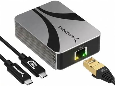 SABRENT USB4 to 10 Gigabit Ethernet Adapter – USB-C to 10GbE Network Adapter for USB4/Thunderbolt 3/4, Aluminum Housing, Bus Powered, Backward Compatible with Multi-Gig and Gigabit Networks (NT-P10G)