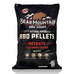 Bear Mountain BBQ Premium All Natural Earthy and Bold Mesquite Smoker Wood Chip Pellets for Outdoor Gas, Charcoal, and Electric Grills, 40 Pound Bag