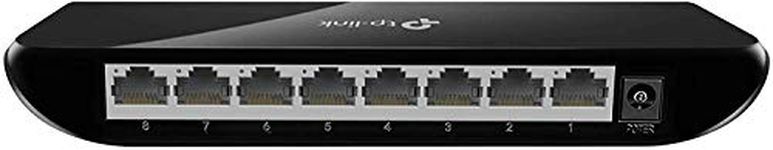 TP-Link 8 Port Gigabit Ethernet Network Switch (TL-SG1008D) - Plug and Play, Desktop or Wall Mount, Plastic Case Ethernet Splitter, Fanless, Traffic Optimization, Unmanaged