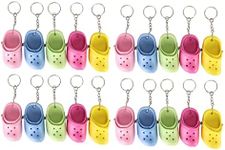 Gugxiom 20PCS Fun Keychains, 5 Colors Silicone Key Chain, Cute Key Chain for Keys, Reusable Shoe Keychain for Gift Sharing, 10 Pairs